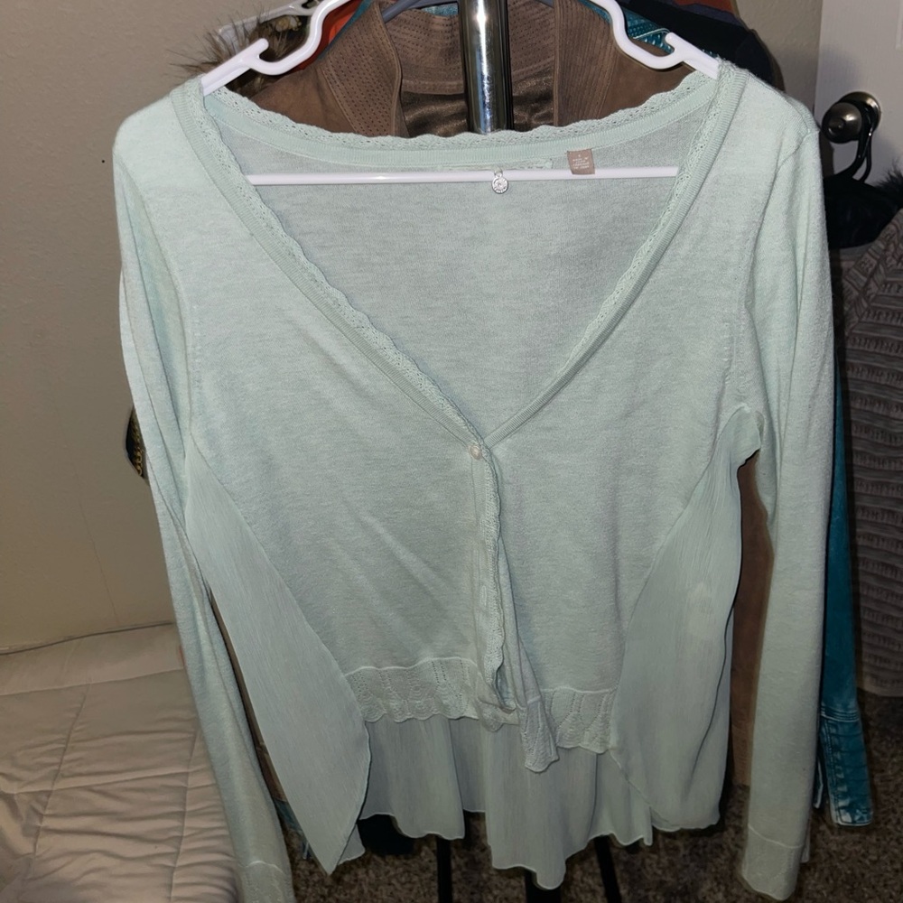 Knitted and knotted Anthropologie cardigan